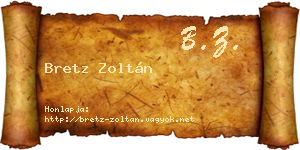 Bretz Zoltán névjegykártya